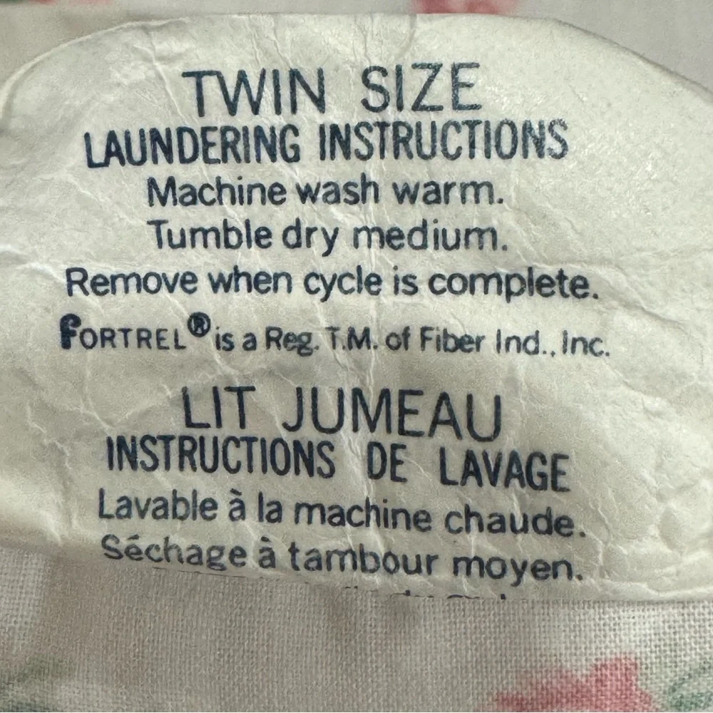 Vtg Dan River TWIN Sheet Set Rose Floral